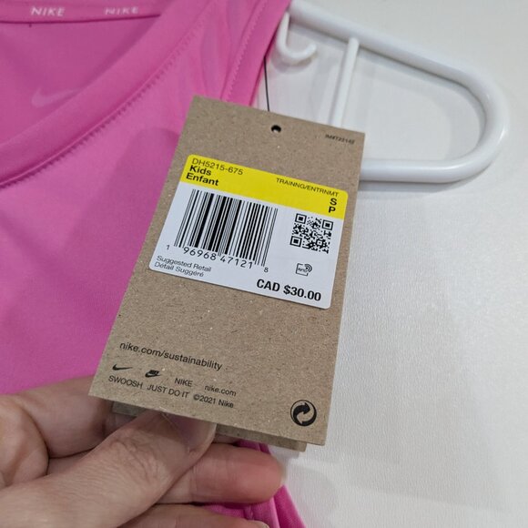 BNWT Nike Dri-Fit Tank Pink Size Small - Picture 3 of 4